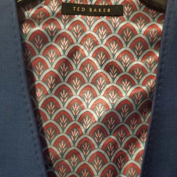 NWT Ted Baker Men's Francw Debonair Wool Waistcoat Navy Size 36R $195 G633 - Picture 2 of 3